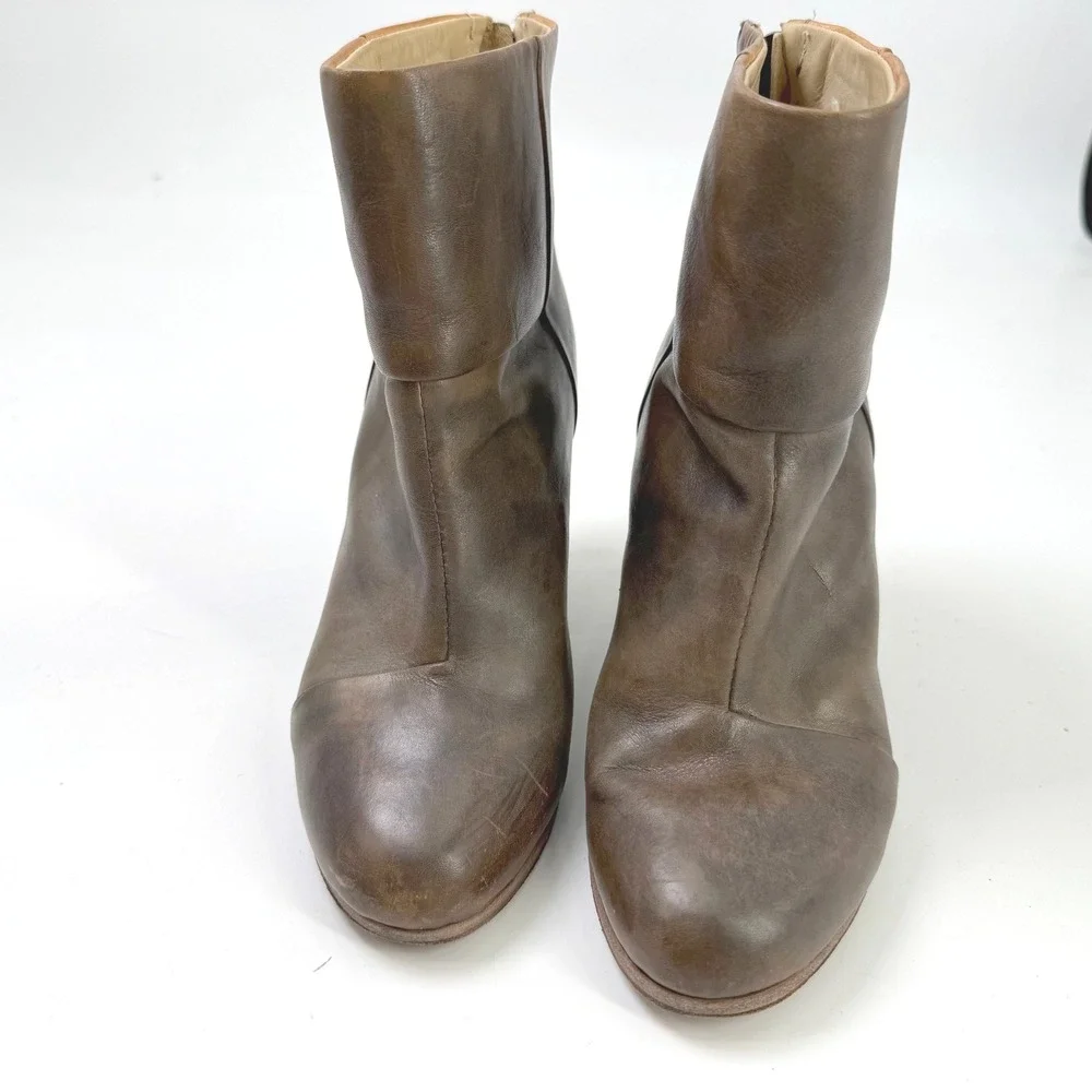 Rag &‎ Bone Newbury Ankle Boots Women 5 Leather Block Heel Distressed Chic Indie